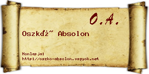 Oszkó Absolon névjegykártya